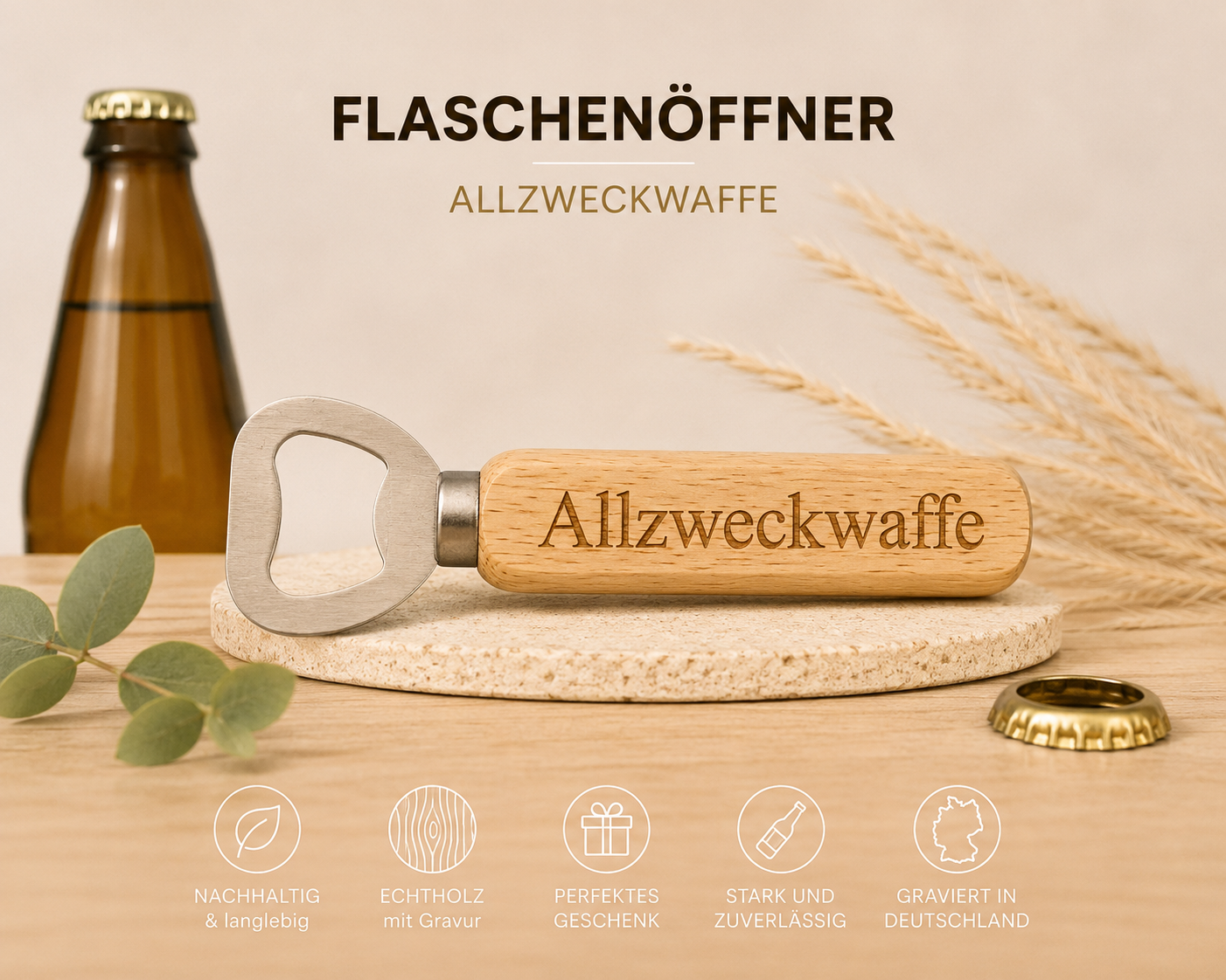 Flaschenöffner mit Gravur