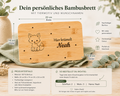 Bambusbrett mit Tiermotiv und Wunschname personalisierbar