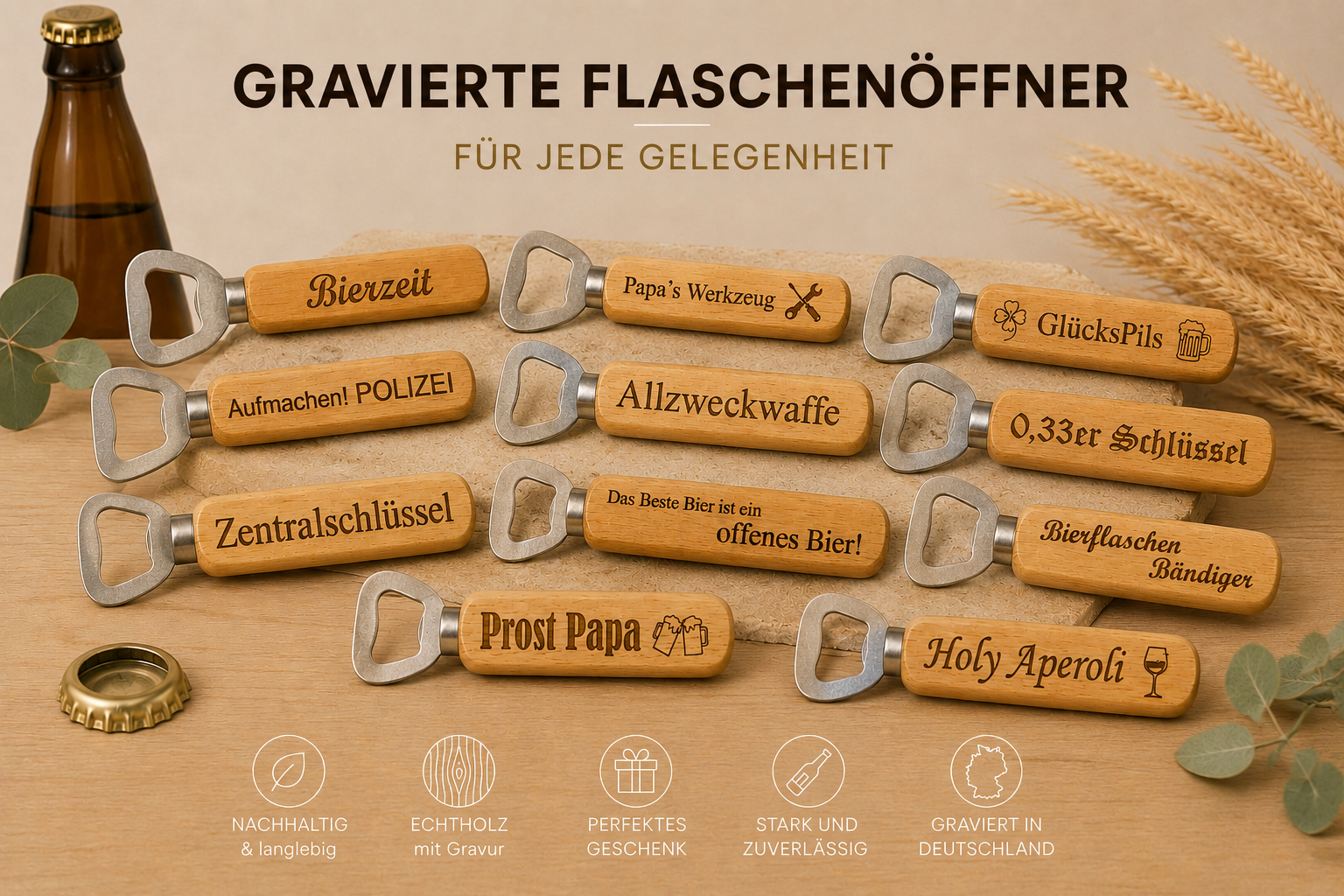 Flaschenöffner mit Gravur