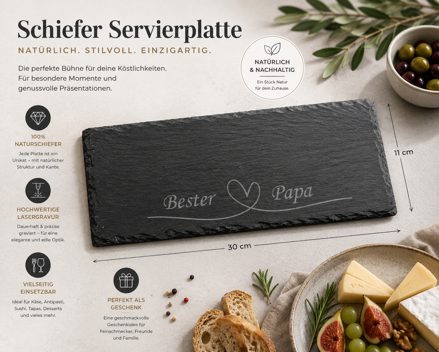 Schieferservierplatten