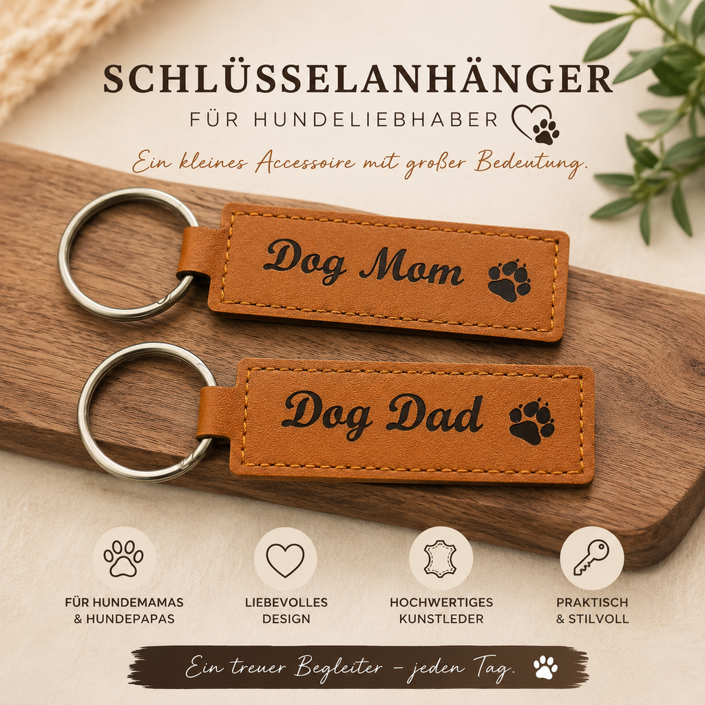 Schlüsselanhänger aus Kunstleder mit Gravur
