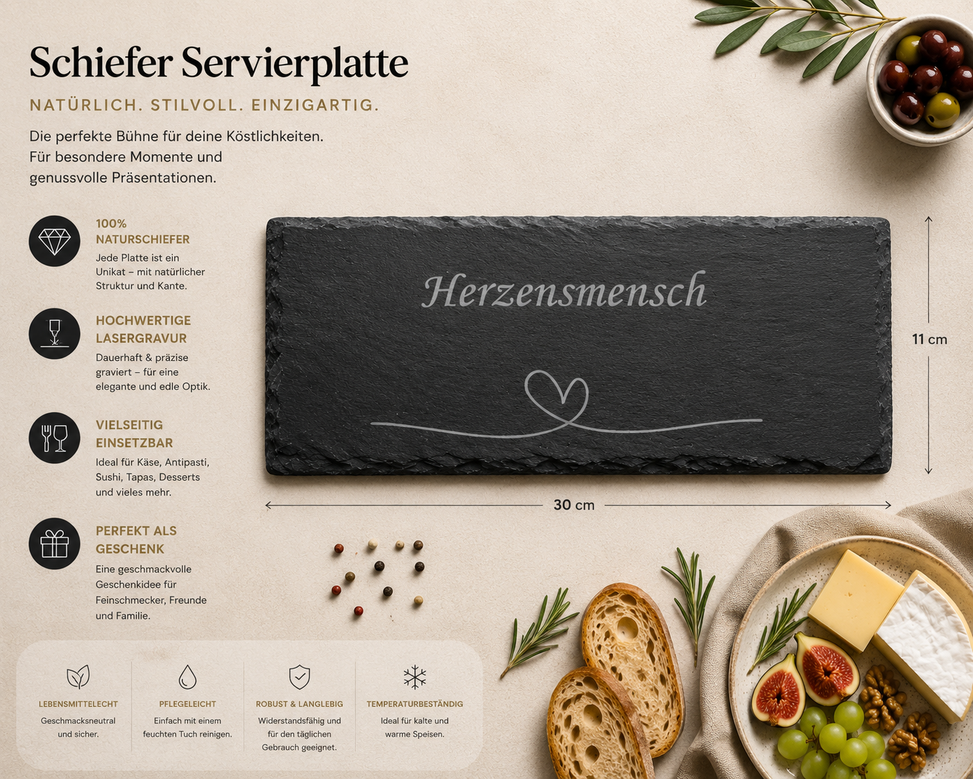 Schieferservierplatten