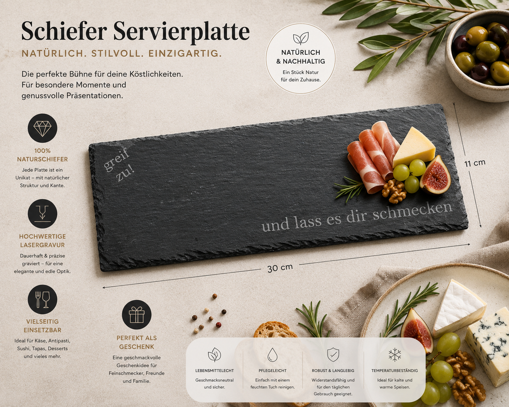 Schieferservierplatten